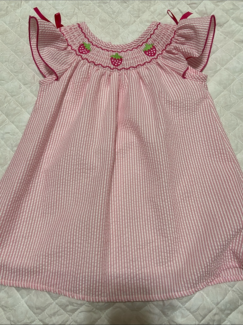 Toddler smocked strawberry dress